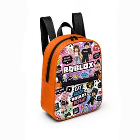Дитячий міні-рюкзак помаранчевий з принтом Roblox для дівчинки 28×24×10 см міні-сумка дитяча (5246)