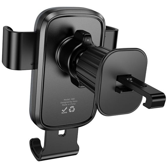 Автотримач Hoco H80 Vista gravity (air outlet) Black / Metal gray | Зображення 3