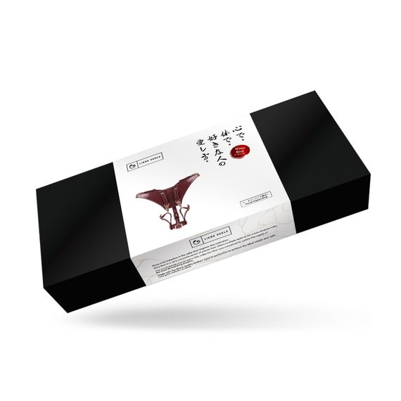 Кожаные трусики для вибратора Liebe Seele Wine Red Forced Orgasm Strop, полностью регулируемые | Зображення 7
