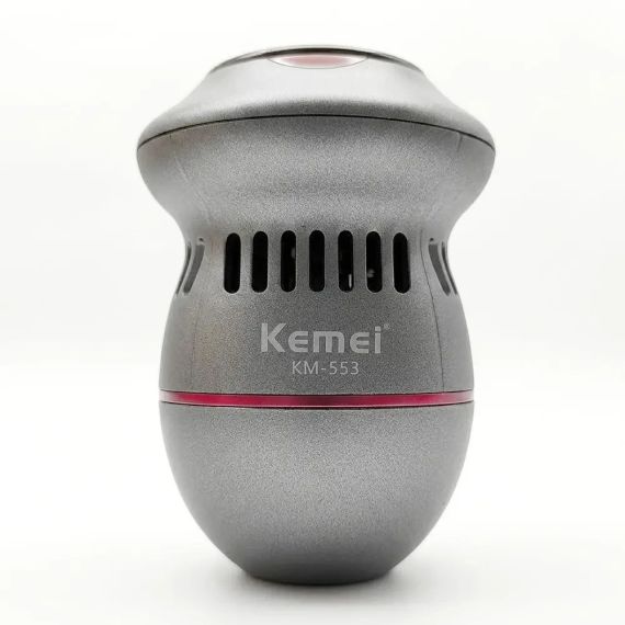 Електрична пилка для ніг, USB, Kemei KM-553, Сірий / Електрична терка для п'яток / Електропемза / Електропилка для педикюру | Зображення 3
