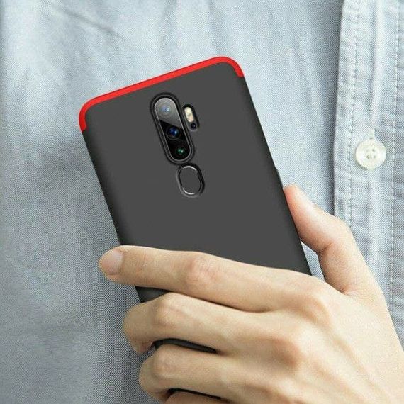 Чохол GKK 360 градусів для Oppo A5 (2020) колір Чорно-Червоний | Зображення 4
