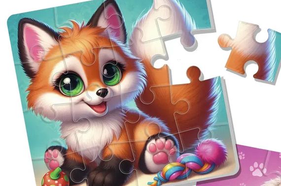 М'які пазли "Зайчик та лисичка" VT1102-35 Vladi Toys | Зображення 1