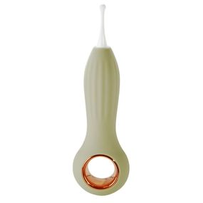 Вибратор для клитора с колебаниями и 3-мя сменными насадками, силикон Sweet Em Velvet Lure, серый sexstyle