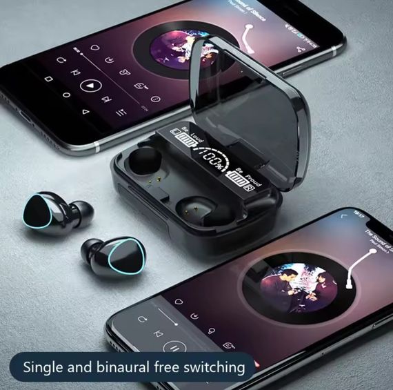 Беспроводные наушники M10 TWS bluetooth 5.1 black OPM с павербанком | Зображення 8