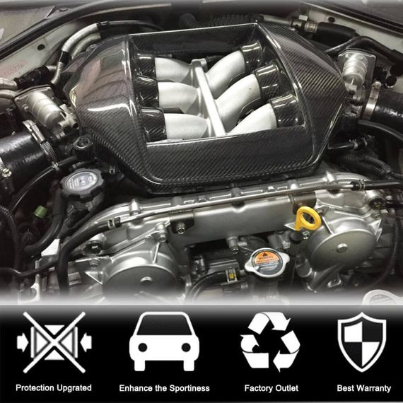 Крышка двигателя (2009-2015, Карбон) для Nissan GT-R | Зображення 2