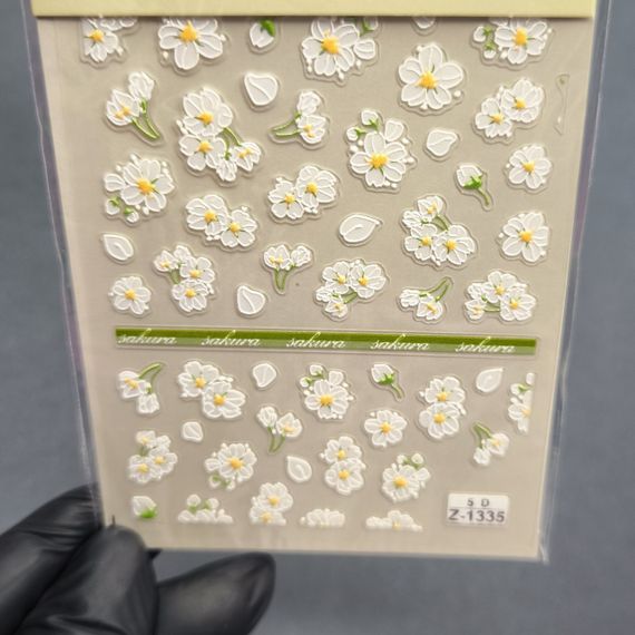 Объемная наклейка для ногтей 1335 на липкой основе (7 х 9 см)