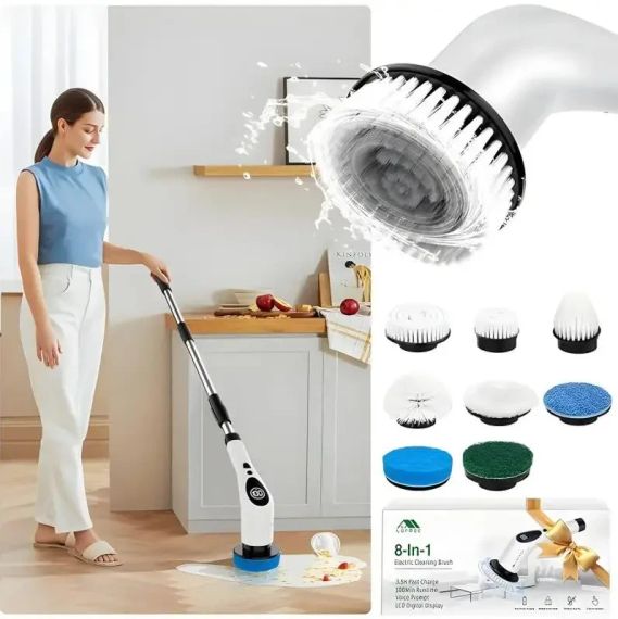 Щетка электрическая 8 насадок,360 градусов Cleaning brush AND 1-33 | Зображення 2