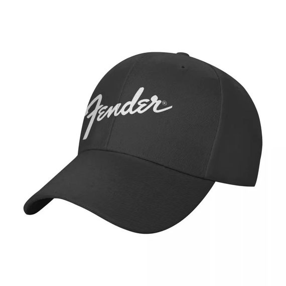 Кепка бейсболка Fender катон черная с белым лого | Зображення 3