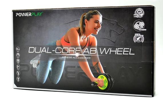 Колесо для преса подвійне PowerPlay 4327 Dual-Core Ab Wheel Чорно-зелене (PP_4327_Black/Green) | Зображення 5