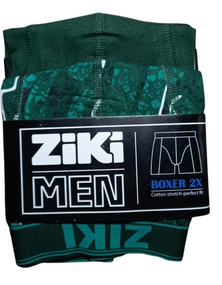 Набор мужских трусов боксеров ZIKI MEN 2 шт в наборе, размер ХS, темно-зеленый, цветочный