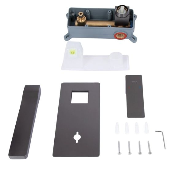 Змішувач для раковини Qtap прихованого монтажу Gemini, Gunmetal Black PVD (k35) QTGEM273GMB45695 | Зображення 2