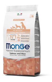 Корм Monge Monoprotein Puppy and Junior All Breeds Salmone сухой монопротеиновый с лососем для щенят и юниоров всех пород 15 кг