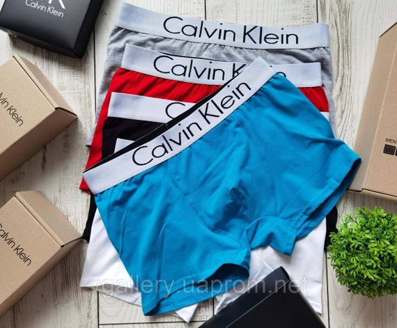 Мужской набор Calvin Klein Steel Modal, мужские трусы Кельвин Кляйн в коробке(поштучно), трусы на Лето Модал | Зображення 3