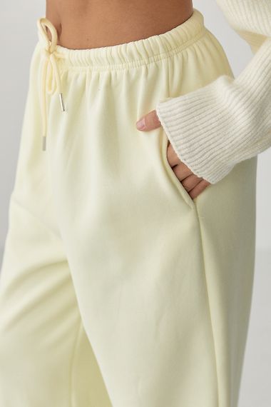 Спортивні штани з плюшевим начісом - лимонний цвет, XL (є розміри) | Зображення 3