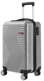 Малый пластиковый чемодан на колесах 45L GD Polo серебристый