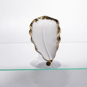 Фарфоровое блюдо для сервировки стола 37×13×2.5 (см) блюдо для подачи закусок Белый с золотом CJY-145