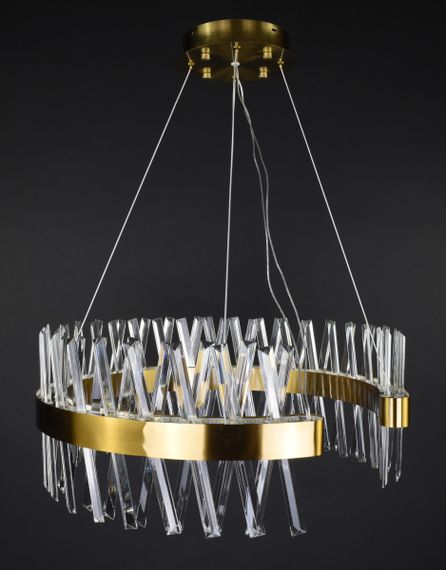 Люстра світлодіодна підвісна LED світильник для квартири на стелю лед 27225 Латунь 45-170х80х80 см. | Зображення 2