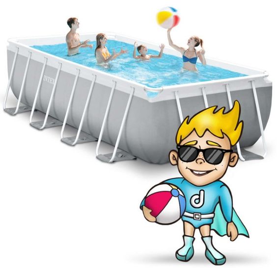 Басейн каркасний прямокутний 21 в 1 INTEX 26792, 488 x 244 x 107 см + бульбашкова машина (DM-26792-M) | Зображення 1