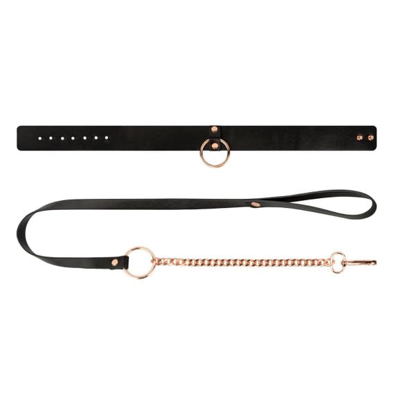 Нашийник з повідцем Rosy Gold Collar with Leash Чорний One Size | Зображення 4