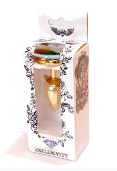 Анальная пробка - Jewellery Gold  Heart PLUG- Green sexstyle | Зображення 5