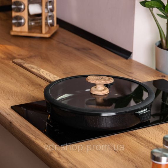 Алюмінієва сковорода з керамічним покриттям антипригарним 1.8 л Ø 24 см чорна MGC HP-4-457B | Зображення 5