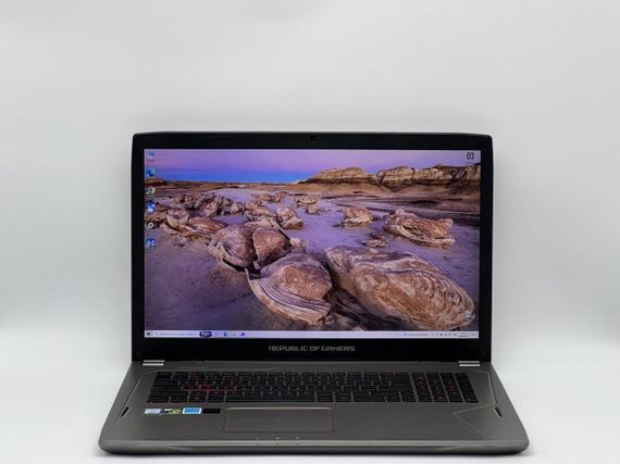 Игровой ноутбук Б-класс Asus ROG Strix GL702VM-DS74 / 17.3" (1920x1080) IPS / Intel Core i7-7700HQ (4 (8) ядра по 2.8 - 3.8 GHz) / 16 GB DDR4 / 960 GB SSD / nVidia GeForce GTX 1060, 3 GB GDDR5, 192-bit / WebCam б/у + Подарок Беспроводная мышь HOCO GM28 | Зображення 1