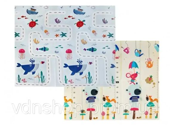 Детский развивающий двусторонний термо коврик в сумке | Зображення 6