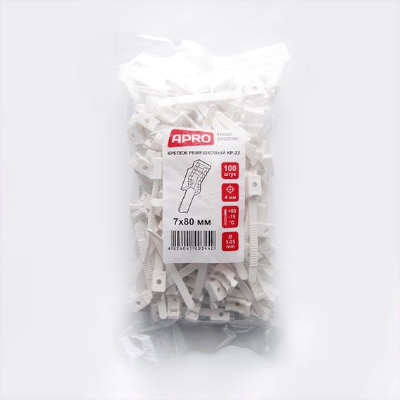 Крепеж ремешковый белый 10х120мм (пач 50шт) APRO | Зображення 4