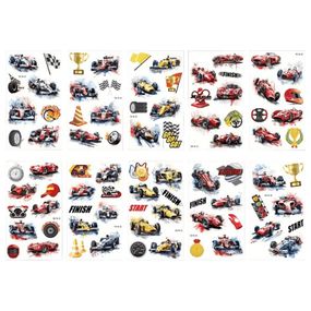 Набір тимчасових татуювань "Гоночні автомобілі" racing-cars-10-01 розмір 12х7 см