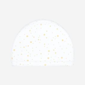 Шапочка для плавання текстильно-силіконова біла з зірочками - S 53-56cm