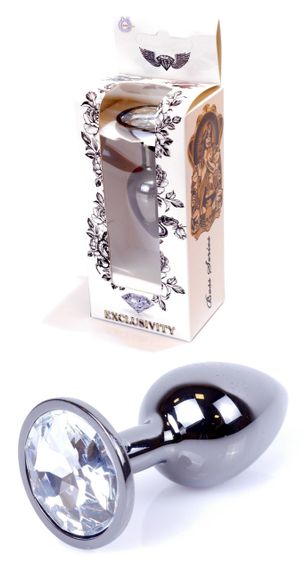 Анальний затор Boss Series - Jewellery Dark Silver PLUG Clear S, BS6400030 sexstyle