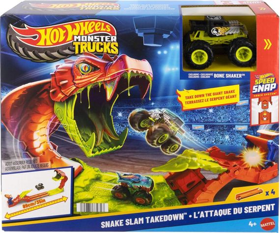 Трек Хот Вілс Монстр-трак Атака змії з Бон Шейкером Hot Wheels Monster Trucks Snake Slam Takedown