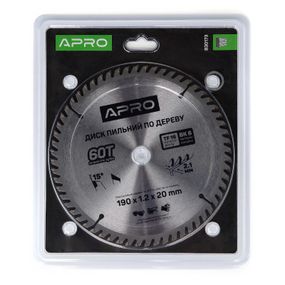 Диск пильний по дереву 190х20(16)х60Т APRO 8301731