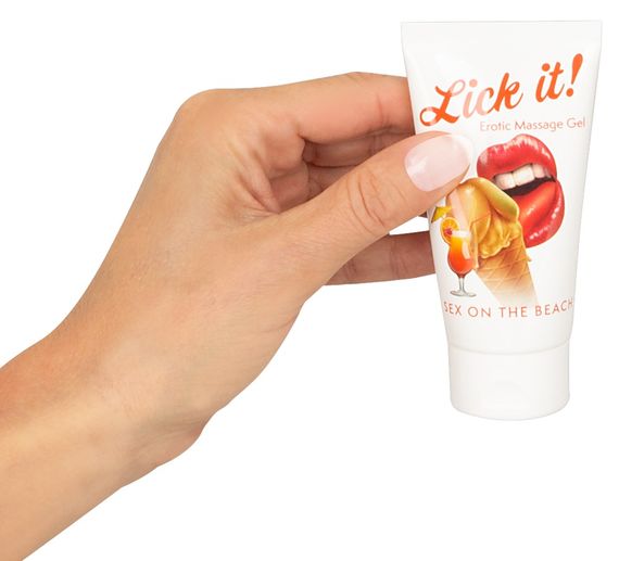 2в1 лубрикант та масажна олія - Lick It! Sex on the Beach, 50 мл | Зображення 2