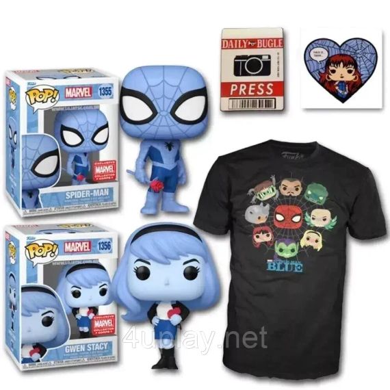 Коробка Фанко Поп Людина Павук Оригінал Funko Pop Marvel Collector Corps Spider-Man Blue Box 2XL | Зображення 1
