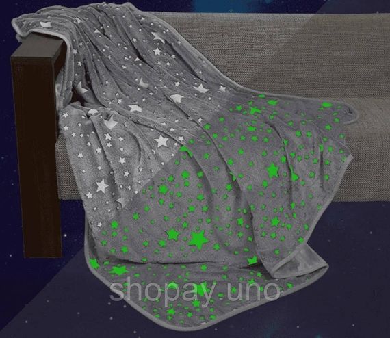 Серый Детский плед-покрывало светящийся в темноте Magic Blanket 150*200 | Зображення 3