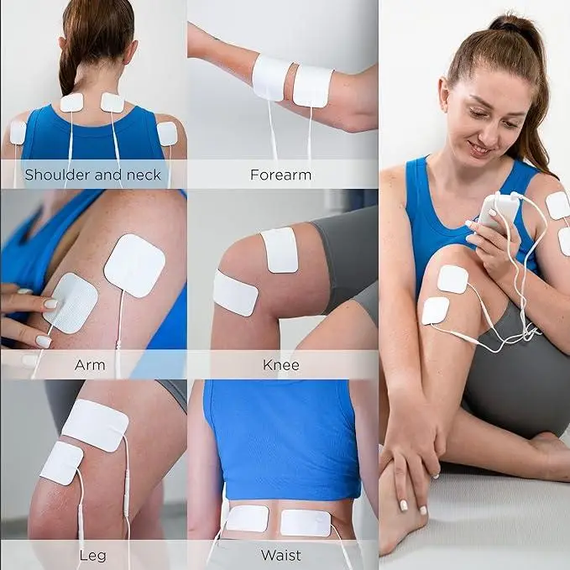 ЕМС-массажёр Аппарат для электростимуляции мышц Kongzee 4 в 1 Tens&Muscle Stimulator AS9026 импульсный ,красный | Зображення 4