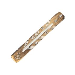 Підставка під пахощі з мангового дерева із білим покриттям Ом 5056368304705-3