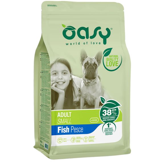 Корм OASY LIFESTAGE Dog Adult Small сухой с рыбой для собак мелких пород 3 кг