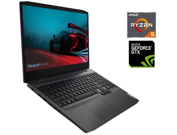 Игровой ноутбук Lenovo Ideapad Gaming 3 15ARH05 / 15.6" (1920x1080) IPS / AMD Ryzen 5 4600H (6 (12) ядер по 3.0 - 4.0 GHz) / 16 GB DDR4 / 256 GB SSD M.2 + 1000 GB HDD / nVidia GeForce GTX 1650 Ti, 4GB GDDR6, 128-bit / WebCam / Win 11 б/у