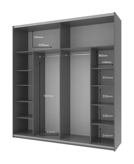 Шафа-купе двохдверна Doros G-Caiser 220х60х240 см Графіт/Тахо (DRS-011003) | Зображення 2