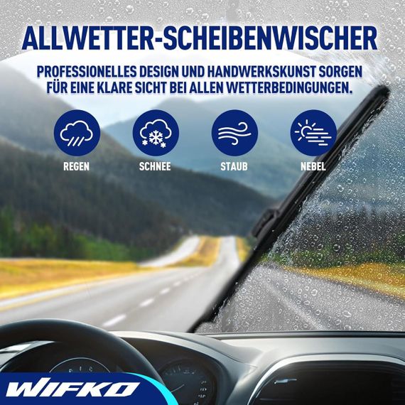 Щетки стеклоочистителя Wifko для Toyota Yaris MK3 2012–2019, передние + задние, комплект всесезонных дворников | Зображення 3