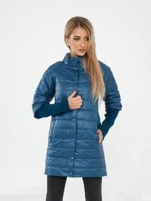 Довга куртка з відстібним рукавом, арт.205/2, аква