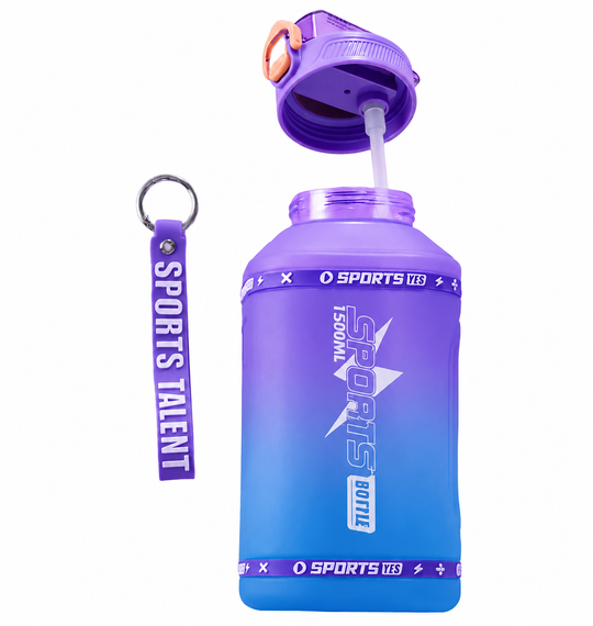 Спортивная бутылка для воды 1500 мл (1.5 л) с ручкой, BPA Free, Фиолетовый градиент | Зображення 4