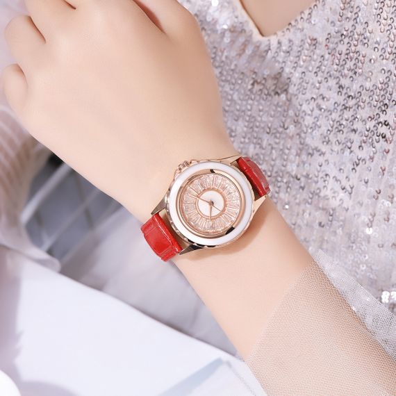Класичний жіночий годинник Skmei 2172RGRD Rose Gold-Red | Зображення 2