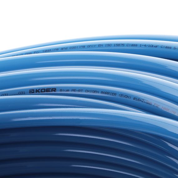 Труба для теплої підлоги з кисневим бар'єром Koer PERT EVOH 16*2,0 (Blue) (200 м) (KR3090) | Зображення 1