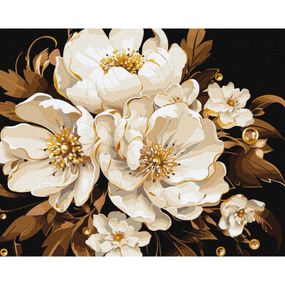Картина за номерами "Біла ніжність" KHO3271 з фарбами металік extra 40х50 см