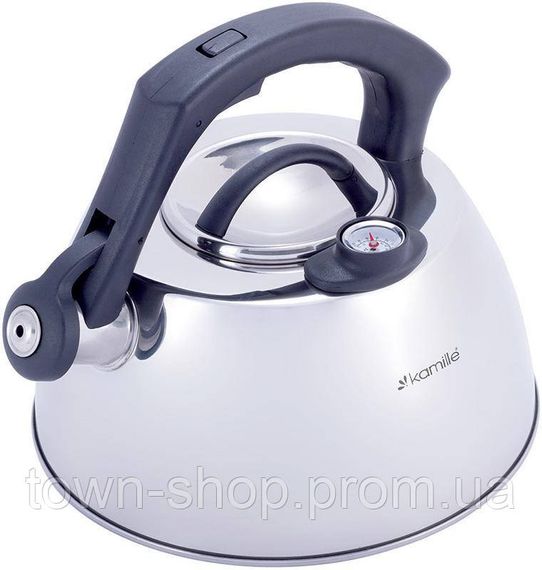Чайник Kamille Whistling Kettle Thermo 3л из нержавеющей стали со свистком и термометром KM-1077 | Зображення 1