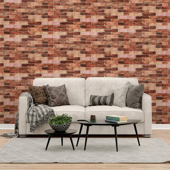 Самоклеюча декоративна 3D панель 700х770х5мм Коричнева Катеринославська цегла (179) SW-00000248 | Зображення 4