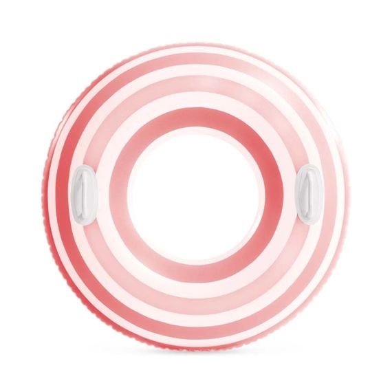 Дитяче надувне коло "Смугасті мрії" 59256(Pink-White) з ручками, 91 см